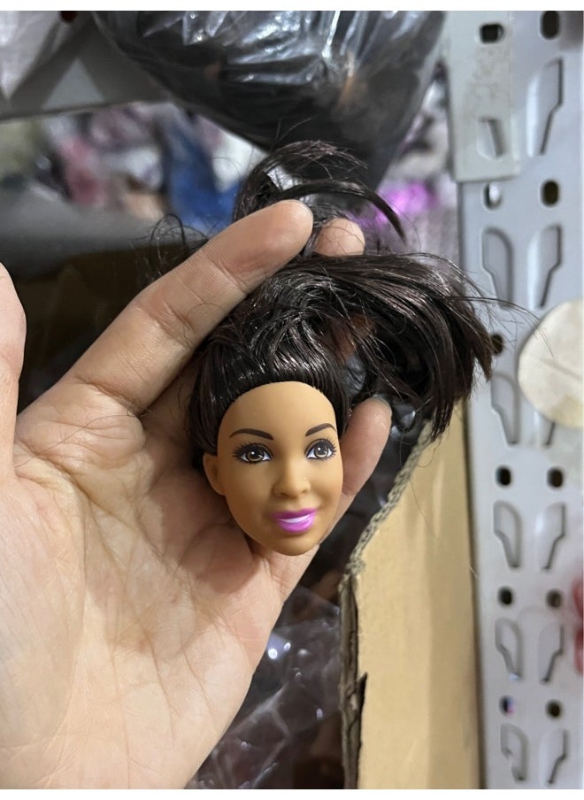 Bulk Doll 6 Points Baby Head, Black Change Makeup Tail List-Color:19-Height:Genuine Barbie Head 