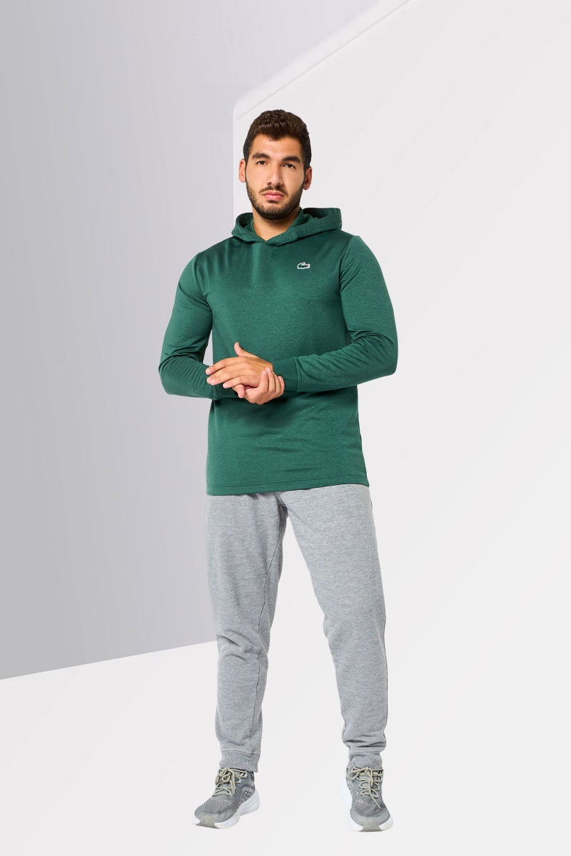 LACOSTE Men Sportswear Fit Long Sleeve Outdoor Hoodie, Green - Image 2