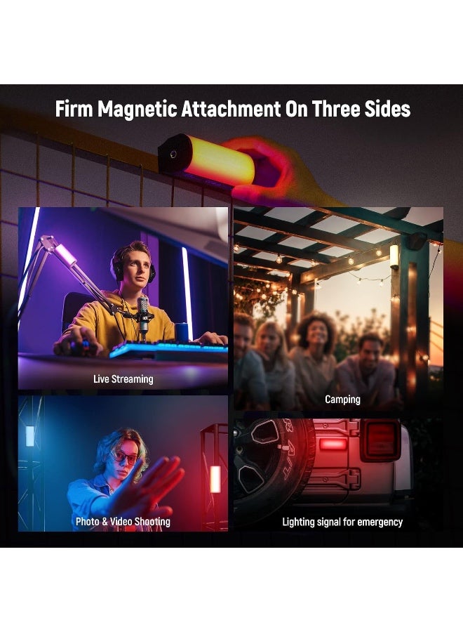 Neewer Magnetic Handheld Light Wand, 360° Full RGB Mini LED Video Light Stick, 2500mAh Rechargeable Battery, 2500-8500K Dimmable Camera Tube Light for Studio Photography TikTok YouTube Vlog black - Image 4