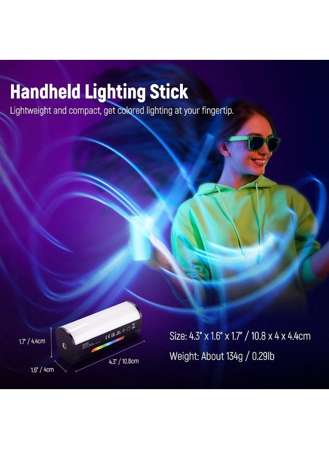 Neewer Magnetic Handheld Light Wand, 360° Full RGB Mini LED Video Light Stick, 2500mAh Rechargeable Battery, 2500-8500K Dimmable Camera Tube Light for Studio Photography TikTok YouTube Vlog black - Image 3