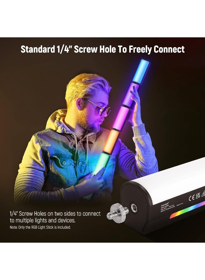 Neewer Magnetic Handheld Light Wand, 360° Full RGB Mini LED Video Light Stick, 2500mAh Rechargeable Battery, 2500-8500K Dimmable Camera Tube Light for Studio Photography TikTok YouTube Vlog black - Image 5