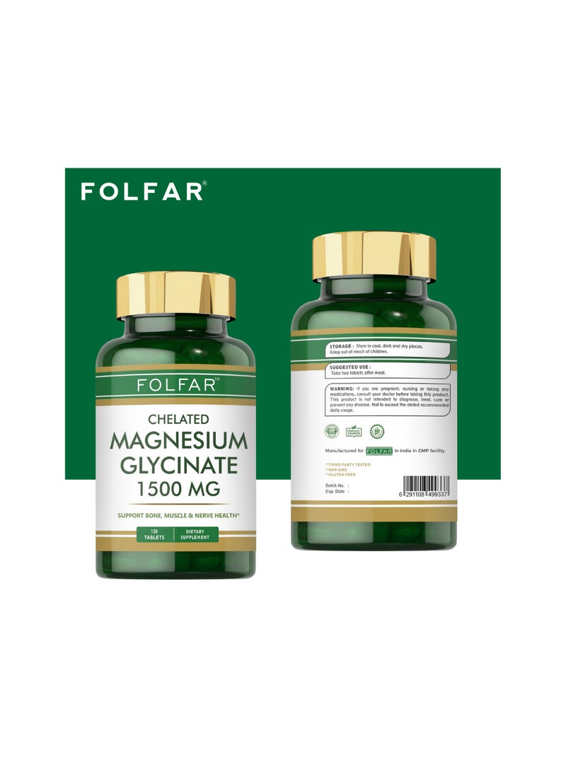 Folfar Chelated Magnesium Glycinate 1500 mg - 120 Tablets - Image 3