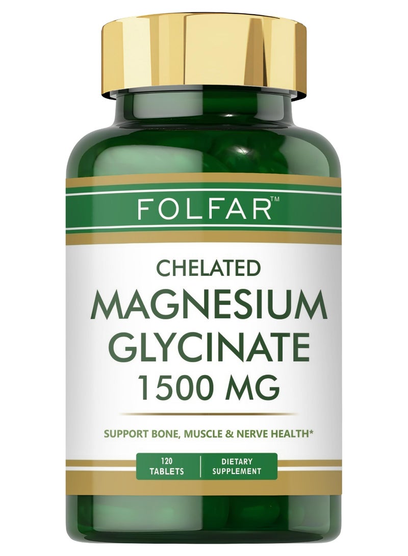 Folfar Chelated Magnesium Glycinate 1500 mg - 120 Tablets - Image 1