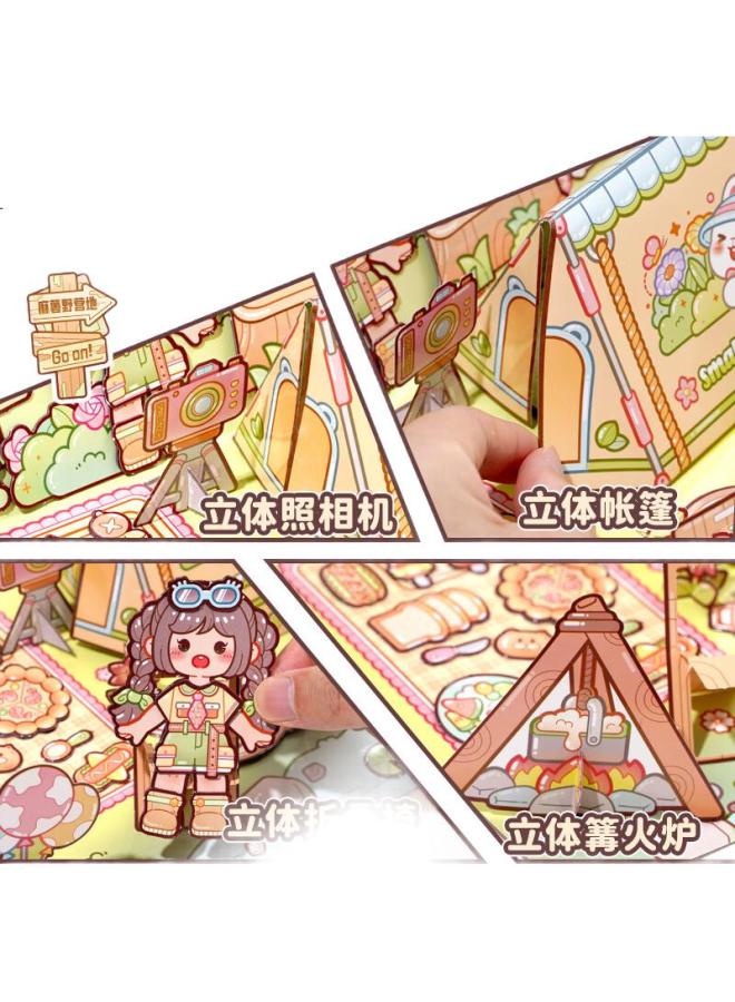 Small Mochi Xiaomasu Magnetic Quiet Book, Lazy Weekend, No-Cut Magnetic Pop-Up Book, Diy Stickers, Creative Journal, Gift For Girls - Image 3