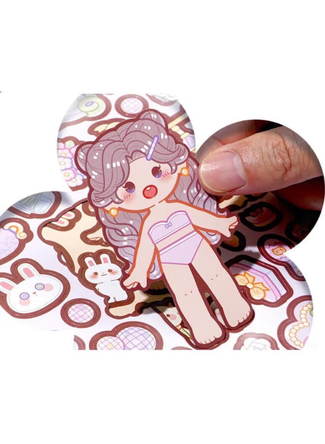 Small Mochi Xiaomasu Magnetic Quiet Book, Lazy Weekend, No-Cut Magnetic Pop-Up Book, Diy Stickers, Creative Journal, Gift For Girls - Image 1