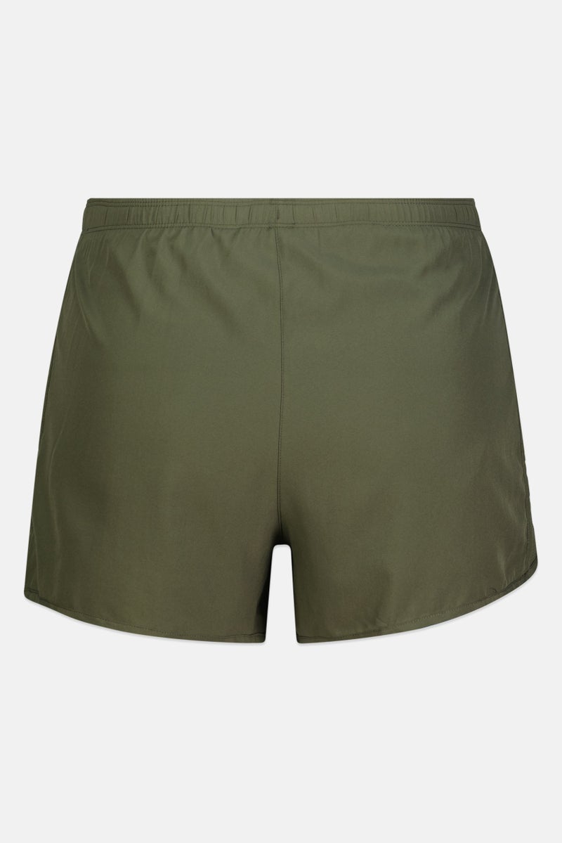 Reebok Women Brand Logo Running Shorts, Olive - Image 3