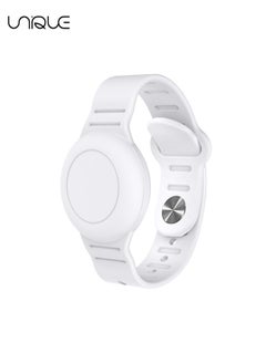 Unique Kids Waterproof Airtag Bracelet Compatible with Apple AirTag, Hidden Silicon Protective Case for Air Tag Holder, Adjustable Anti-Lost Watch Band for Toddler Child (White)  - Image 1