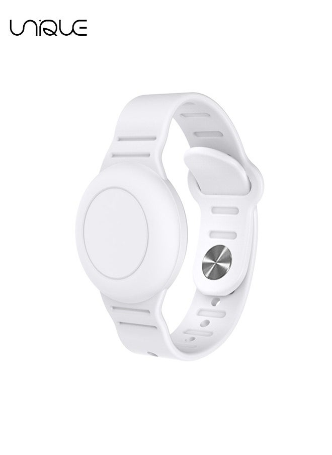 Unique Kids Waterproof Airtag Bracelet Compatible with Apple AirTag, Hidden Silicon Protective Case for Air Tag Holder, Adjustable Anti-Lost Watch Band for Toddler Child (White)  - Image 1