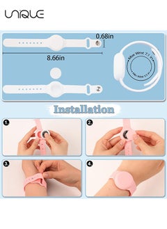 Unique Kids Waterproof Airtag Bracelet Compatible with Apple AirTag, Hidden Silicon Protective Case for Air Tag Holder, Adjustable Anti-Lost Watch Band for Toddler Child (White)  - Image 2