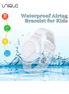 Unique Kids Waterproof Airtag Bracelet Compatible with Apple AirTag, Hidden Silicon Protective Case for Air Tag Holder, Adjustable Anti-Lost Watch Band for Toddler Child (White)  - Image 4