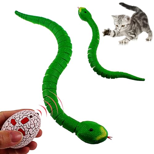 Tipmant RC Snake IR Remote Control Crawlers Fake Realistic Animals Vehicle Scary Prank Toys Kids Birthday Halloween Green - Image 1