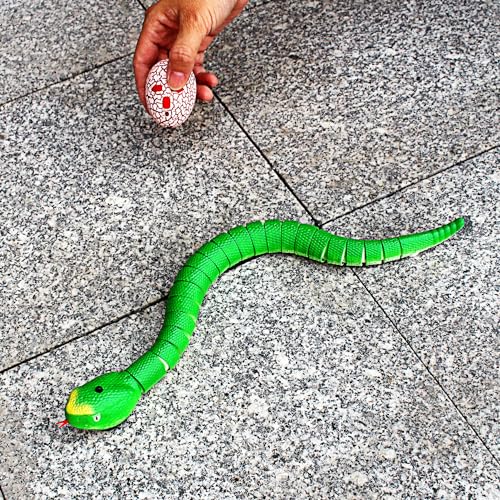 Tipmant RC Snake IR Remote Control Crawlers Fake Realistic Animals Vehicle Scary Prank Toys Kids Birthday Halloween Green - Image 5