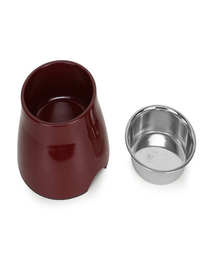 BASIL Pet Elevated Food Bowl for Dogs & Cats (Wine) - Image 2