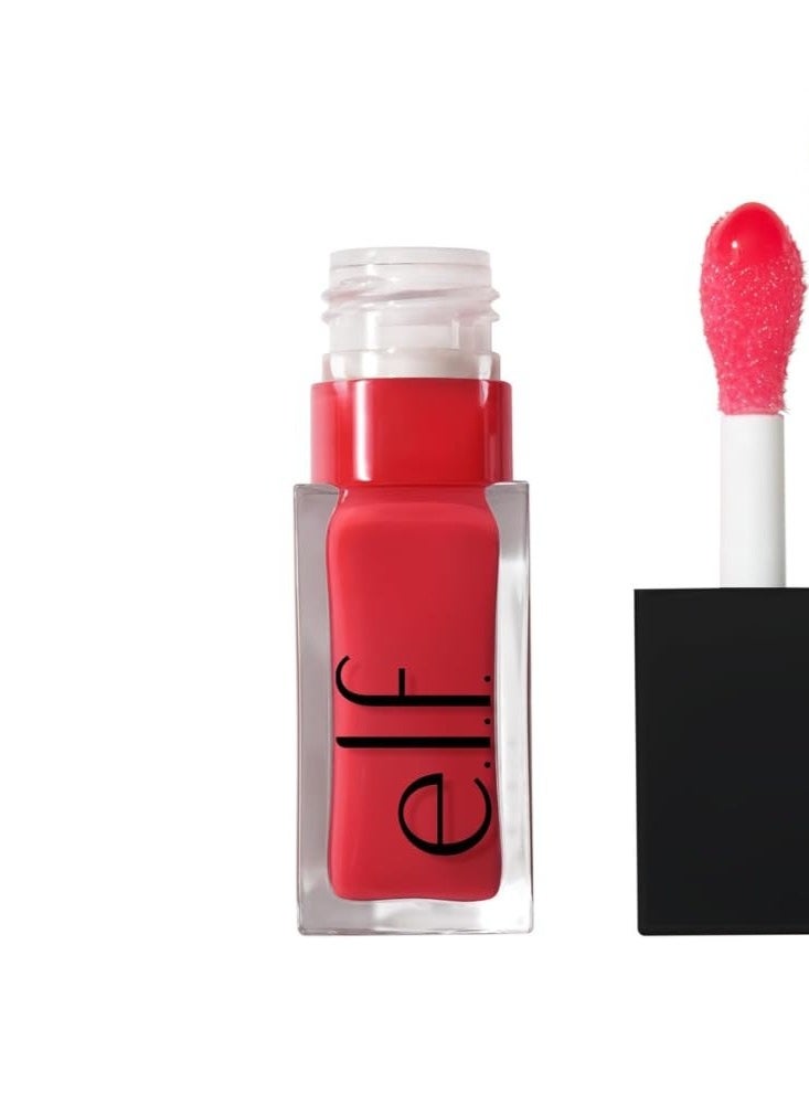 إلف زيت الشفاه Glow Reviver من e.l.f. بحجم 7.6 مل - زيت شفاه مغذٍ ومُلوَّن يمنح لمسة نهائية عالية اللمعان، مُعزَّز بزيت الجوجوبا، نباتي ولم يُجرَّب على الحيوانات - درجة "Red Delicious" - Image 3
