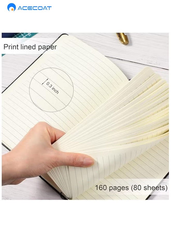 ACECOAT Lined Journal Notebooks A5 Hardcover Executive Notebooks 5.5 X 8.3 Inches Journals Faux Leather Black Ruled Writing Notebooks with Elastic Band for Office Home School Business - Image 5