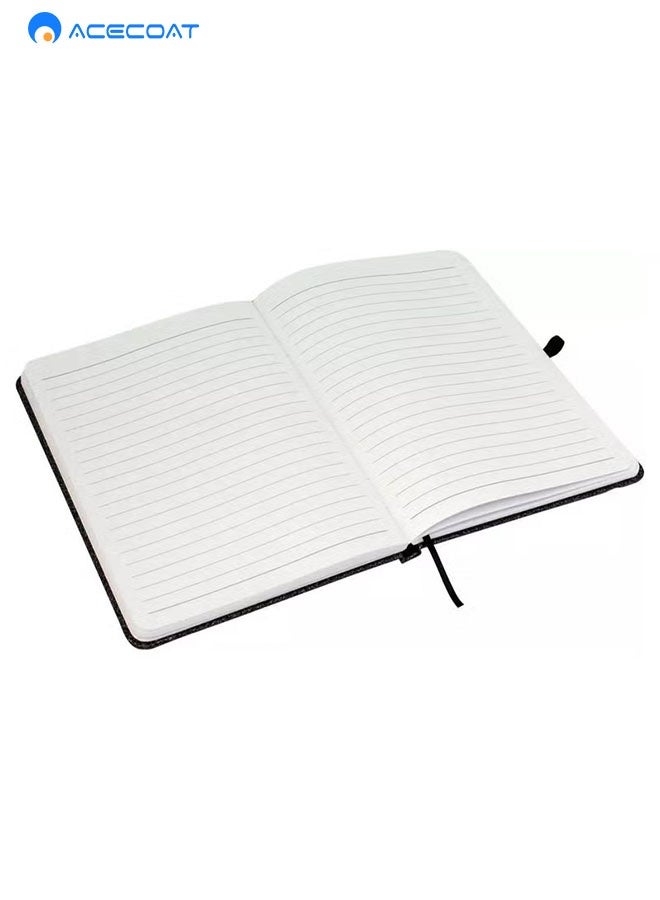 ACECOAT Lined Journal Notebooks A5 Hardcover Executive Notebooks 5.5 X 8.3 Inches Journals Faux Leather Black Ruled Writing Notebooks with Elastic Band for Office Home School Business - Image 3