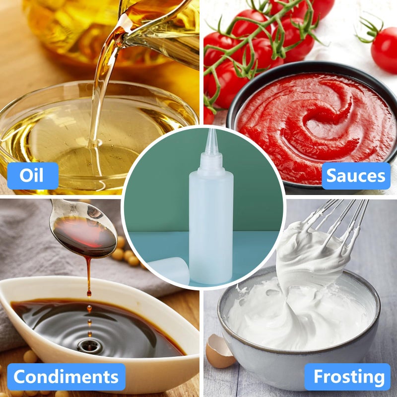 DTDNZKN 2 Pack 10 Oz (300ml) Condiment Squeeze Bottles, Leak Proof Refillable Condiment Container for Kitchen Use - Image 5