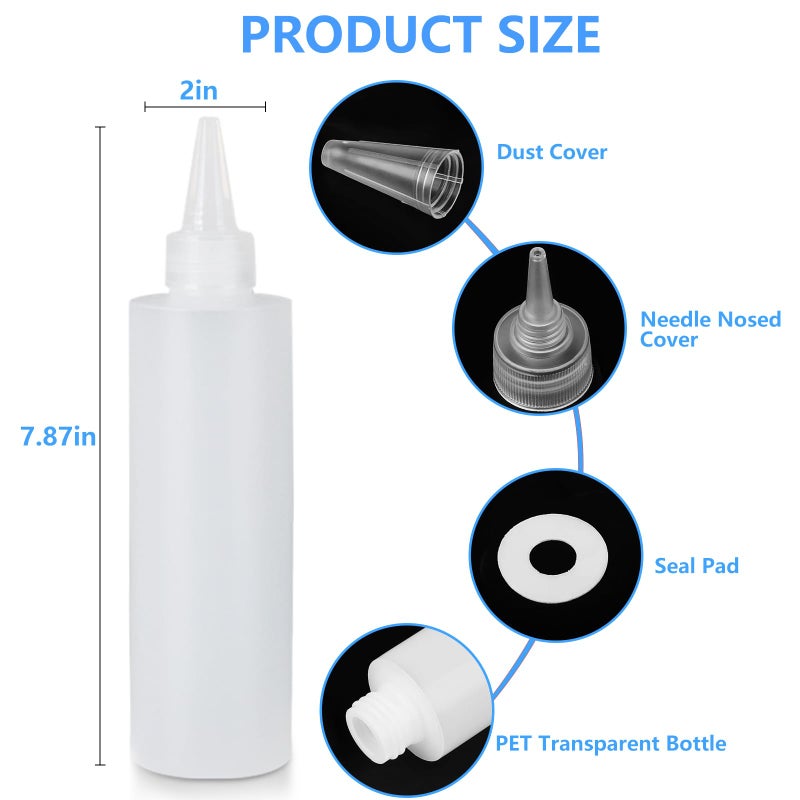 DTDNZKN 2 Pack 10 Oz (300ml) Condiment Squeeze Bottles, Leak Proof Refillable Condiment Container for Kitchen Use - Image 2