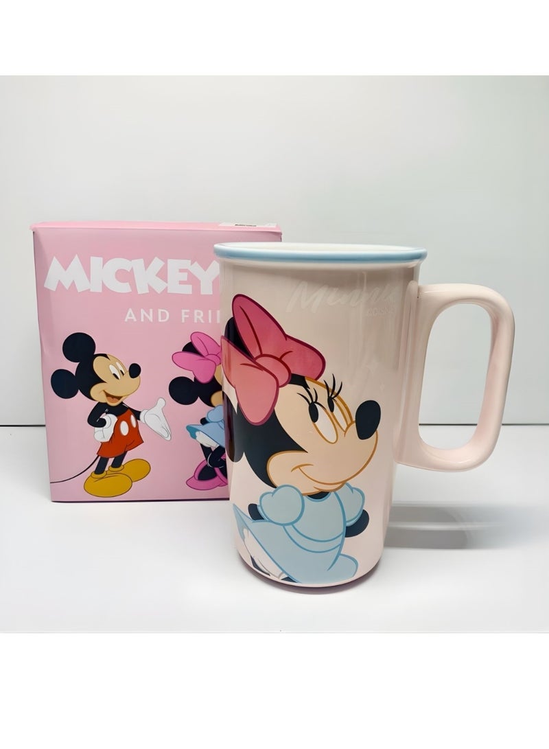 Disney Minnie Mouse Ceramic Mug – Large 3D Printed Cartoon Coffee Cup, 500ml Capacity, Cute Pink Gift Mug for Kids & Adults - Image 1