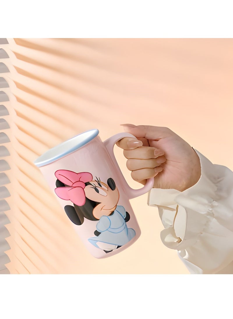 Disney Minnie Mouse Ceramic Mug – Large 3D Printed Cartoon Coffee Cup, 500ml Capacity, Cute Pink Gift Mug for Kids & Adults - Image 2
