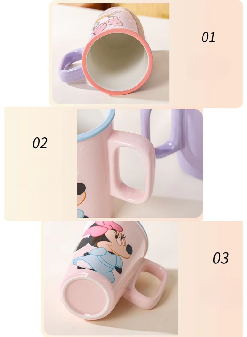 Disney Minnie Mouse Ceramic Mug – Large 3D Printed Cartoon Coffee Cup, 500ml Capacity, Cute Pink Gift Mug for Kids & Adults - Image 3