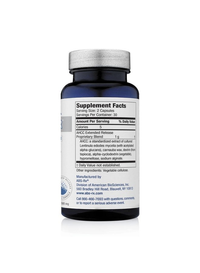 American BioSciences American BioSciences ImmPower ER AHCC (Extended Release) Immune Support Mushroom Supplement, 60 Capsules, 500 milligrams per Capsule - Image 2