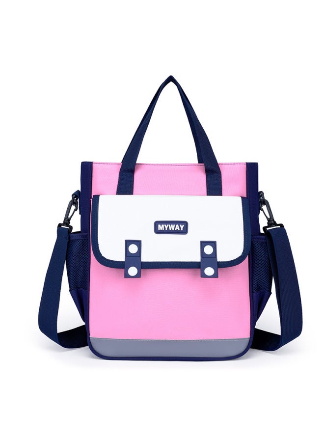 Tutorial Bag Schoolbag For Primary And Middle School Students Customized Printing Logo Training Class Calligraphy Art Piano Three-use Crossbody Backpack-Color:Noble Diagonal Double Back (three) Pink - Image 1
