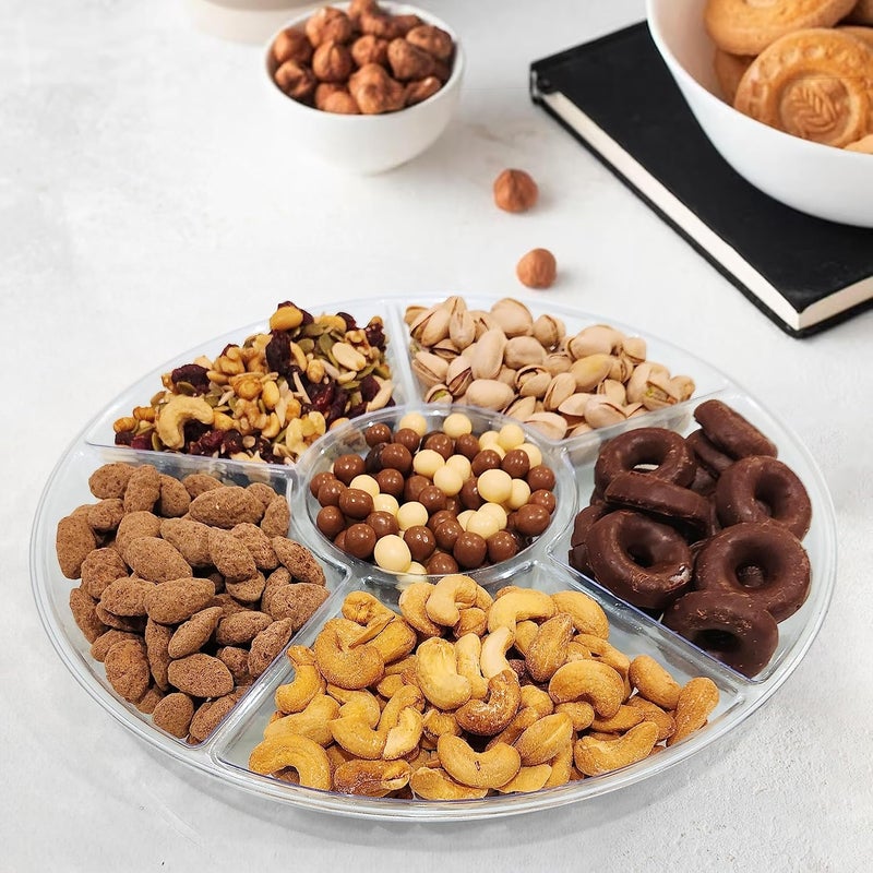 R-kay 4 Pack, 6 Sectional Clear Plastic Serving Trays For Party - Heavy Duty Party Trays For Serving Food - 12 Inch Trays And Platters - Veggie Tray Platter/Divided Serving Tray - Image 3