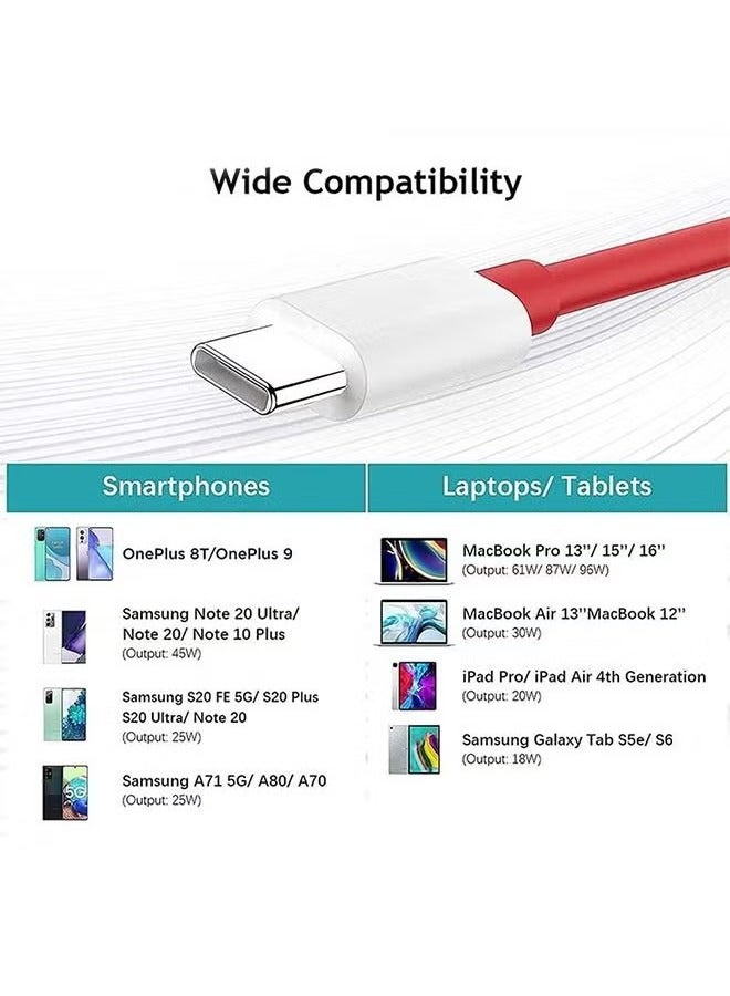 ELTRAZONE 1-Pack OnePlus Type-C Dash Charging USB Data Cable – Red, Fast Charging & Data Transfer - Image 5