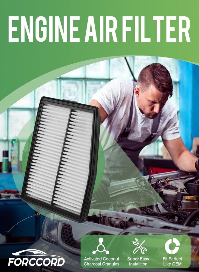 Forccord Cabin&Engine Air Filter fit for 2021-2025 Santa Fe Hybrid 1.6L, 2020-2025 Sonata Hybrid 2.0L, 2022-2025 Tucson Hybrid 1.6L Replacement HEPA Air Filter 97133L1000 28113L5100 - Image 2