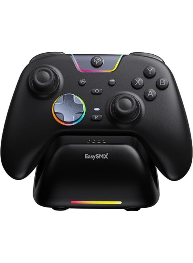 إيزي إس إم إكس وحدة تحكم EasySMX X05 Pro اللاسلكية للكمبيوتر الشخصي - أزرار ضغط هادئة، ومحفزات نبضية ثنائية المراحل، وزرّان قابلان للبرمجة، وعصا تحكم هول، وبطارية 1000 مللي أمبير، ووحدة تحكم ألعاب بتردد استجابة 1000 هرتز لأجهزة الكمبيوتر الشخصي/سويتش/أندرويد - Image 1