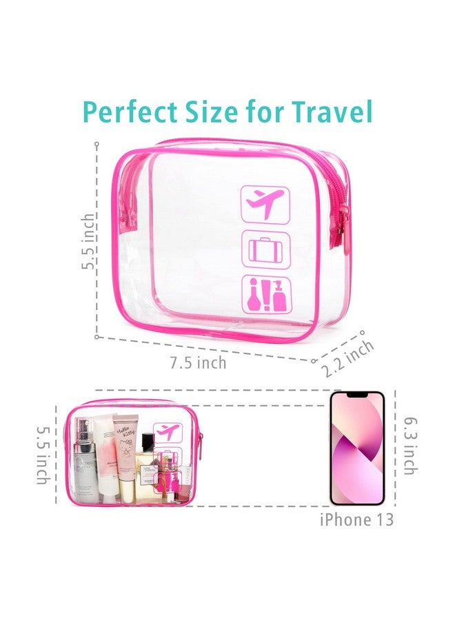 F-color TSA Approved Toiletry Bag - 5 Pack Clear Toiletry Bags Quart Size Travel Bag, Clear Cosmetic Makeup Bags for Women Men, Carry on Airport Airline Compliant Bag, 5 Colors(for age 12 or above) - Image 2