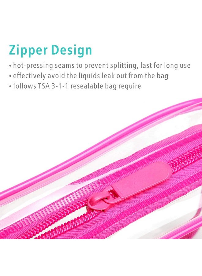 F-color TSA Approved Toiletry Bag - 5 Pack Clear Toiletry Bags Quart Size Travel Bag, Clear Cosmetic Makeup Bags for Women Men, Carry on Airport Airline Compliant Bag, 5 Colors(for age 12 or above) - Image 4