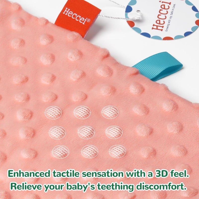 AnjeeIOT Baby Tags Security Blankets - Baby Soothing Plush Blanket with Colorful Tags, 10"x10" Square Sensory Toys, Lovey for 3 Months+ Babies Boys and Girls (Green) - Image 5