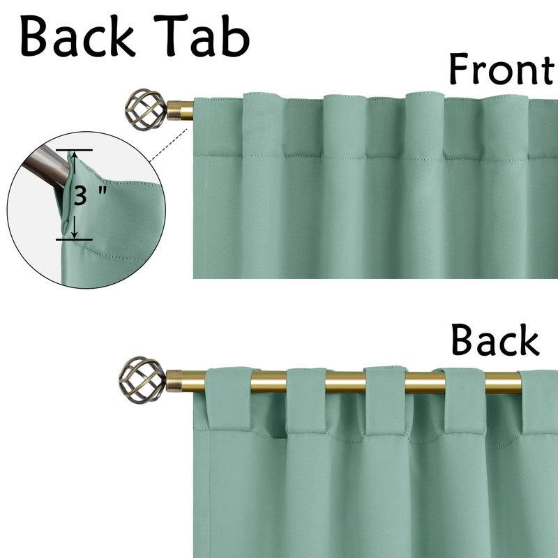 BGment Window Curtains for Bedroom - 84 Inch Rod Pocket and Back Tab Thermal Insulated Room Darkening Curtains for Living Room  2 Curtain Panels (52 x 84 Inch  Frosty Green) - Image 2