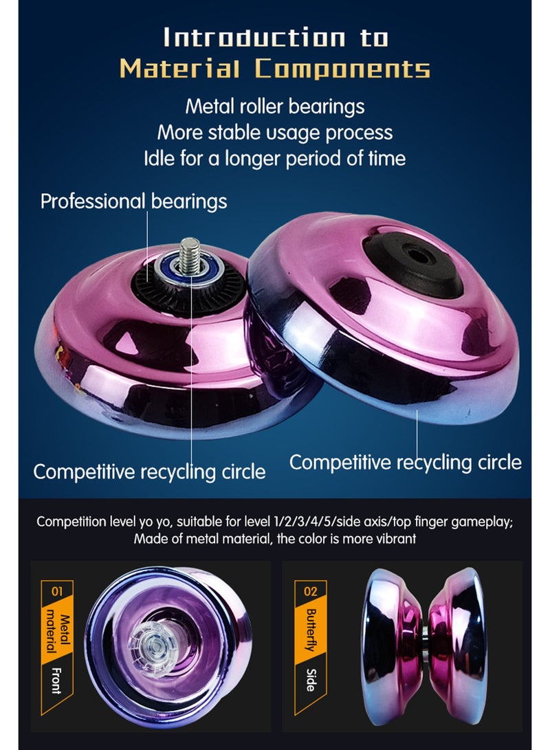 Aurafly Competitive Alloy Luminous Yoyo, Metal Roller Bearing Unresponsive yo-yo,Ramadan Gifts, Children's Gifts - Image 4