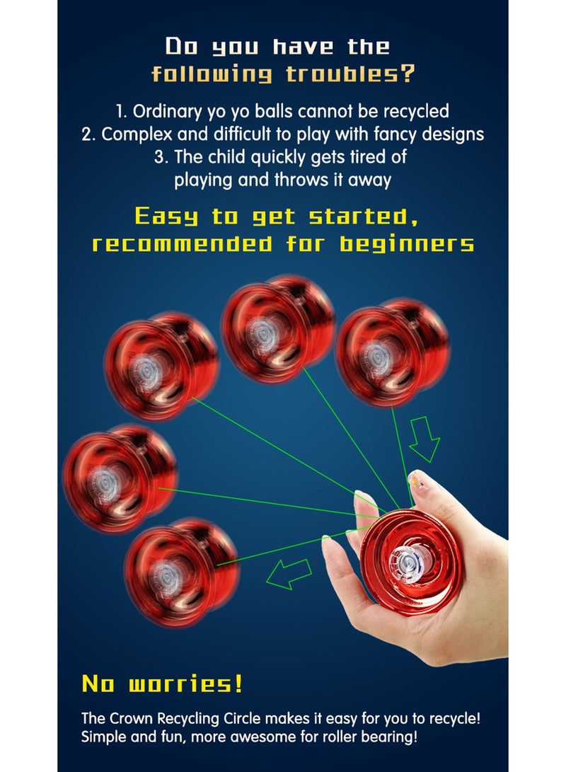 Aurafly Competitive Alloy Luminous Yoyo, Metal Roller Bearing Unresponsive yo-yo,Ramadan Gifts, Children's Gifts - Image 5