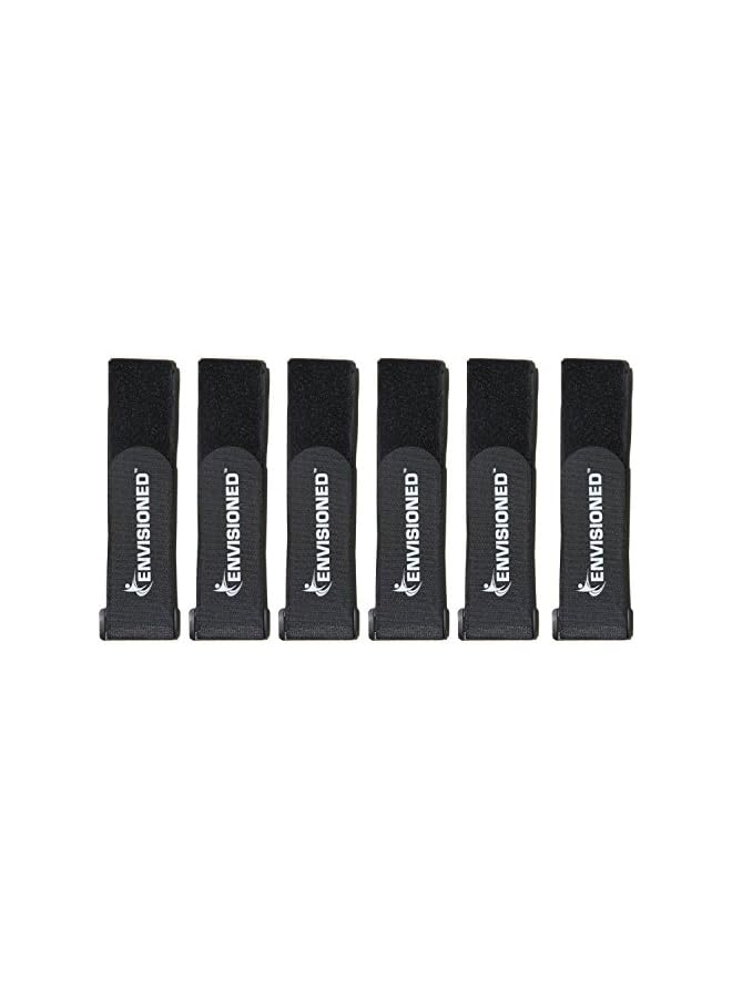 ENVISIONED ENVISIONED Reusable Cinch Straps 2" x 40" - 6 Pack, Multipurpose Strong Gripping, Quality Hook and Loop Securing Straps (Black)  - Image 3