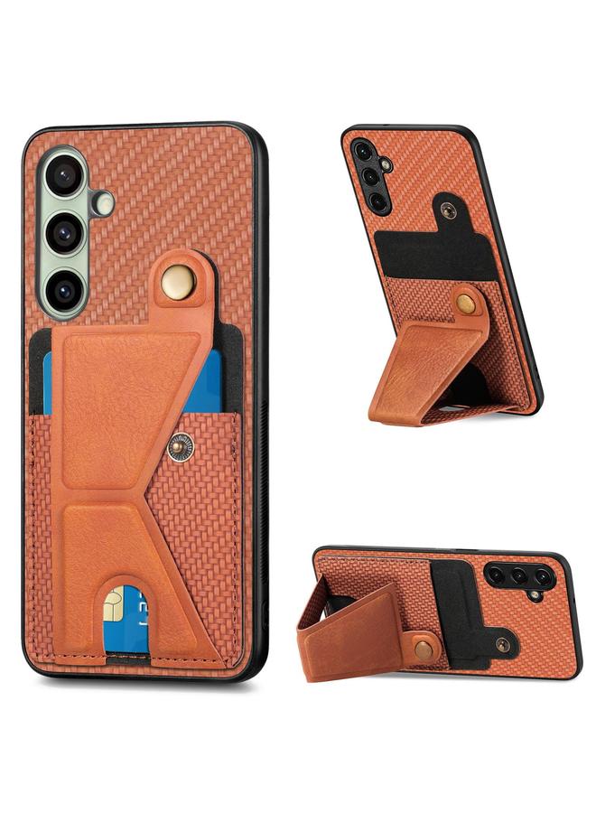 S-TOP Case For Samsung Galaxy A36 Carbon Fiber Wallet Flip Card K-shaped Holder Phone Case - Image 1