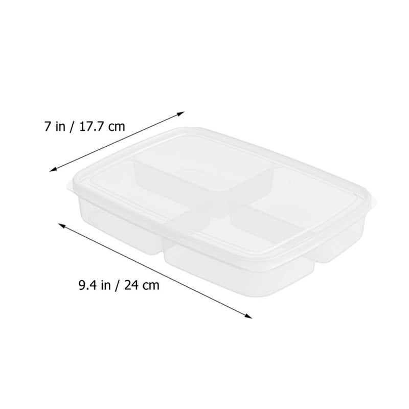 3 Large 4 Compartment Plastic Fridge Food Storage Containers With Lids For Vegetables Fruits - Image 3