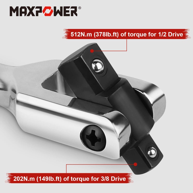 Maxpower بار كسر MAXPOWER بطول 15 بوصة مع محرك 1/2 ومحرك 3/8 مع مقبض مرن - Image 2