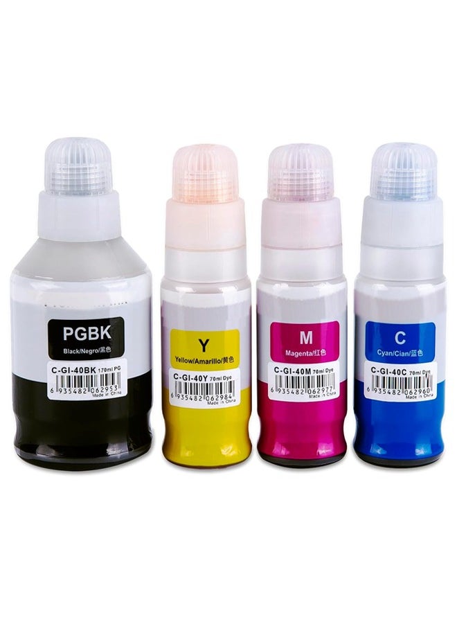 أوفيس ميكر Office maker GI-40 ink set 4-Color Multipack for Canon GI-40 GI 40 Compatible for CANON PIXMA G6040 G5040 GM2040 G7040 GM4040 Printer Prints Up to 8,000 Pages (PigmentBlack Cyan Magenta Yellow)  - Image 1