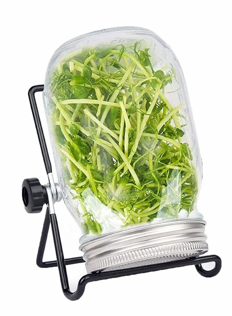 SOLARAE Sprouting Wide Mouth Jar with Steel Mesh Lids and Stands, 650ML Sprouter Jars, for Broccoli Beans Microgreens Sprouts - Image 1