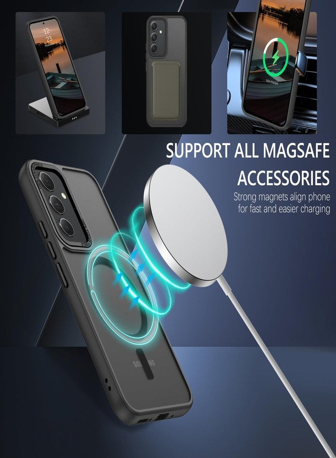 جراب مغناطيسي من GUAGUA لهاتف Samsung Galaxy A54 - جراب نحيف شفاف غير لامع مقاوم للصدمات ومضاد للخدش لهاتف Samsung Galaxy A54 5G مقاس 6.4 بوصة، أسود - Image 2