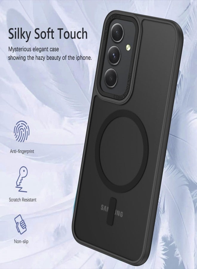 جراب مغناطيسي من GUAGUA لهاتف Samsung Galaxy A54 - جراب نحيف شفاف غير لامع مقاوم للصدمات ومضاد للخدش لهاتف Samsung Galaxy A54 5G مقاس 6.4 بوصة، أسود - Image 3