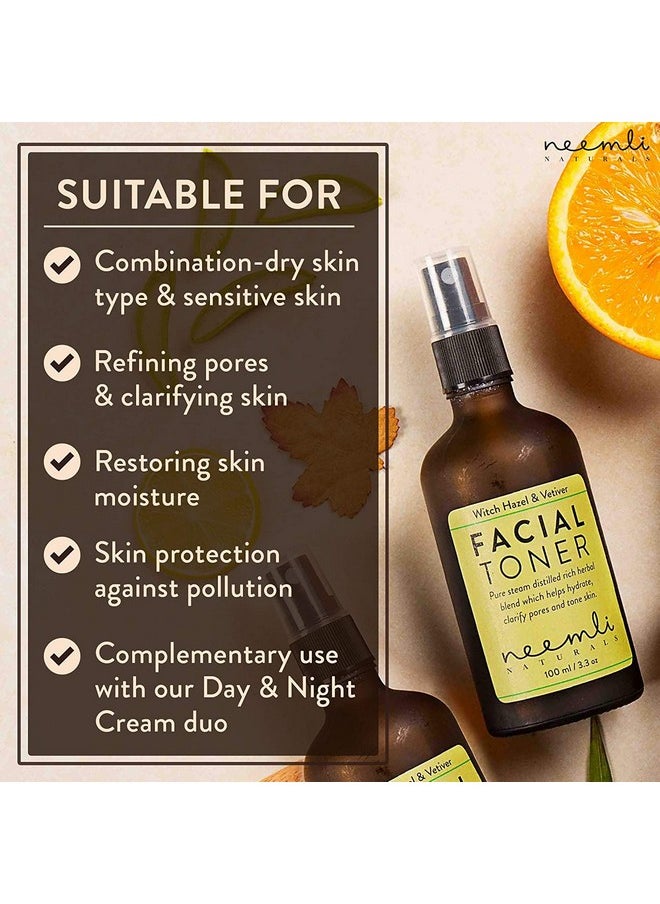 Neemli Naturals Witch Hazel & Vetiver Facial Toner, Hydrates And Soothes Acne Prone Skin, 100 Ml (Pack Of 1)  - Image 2