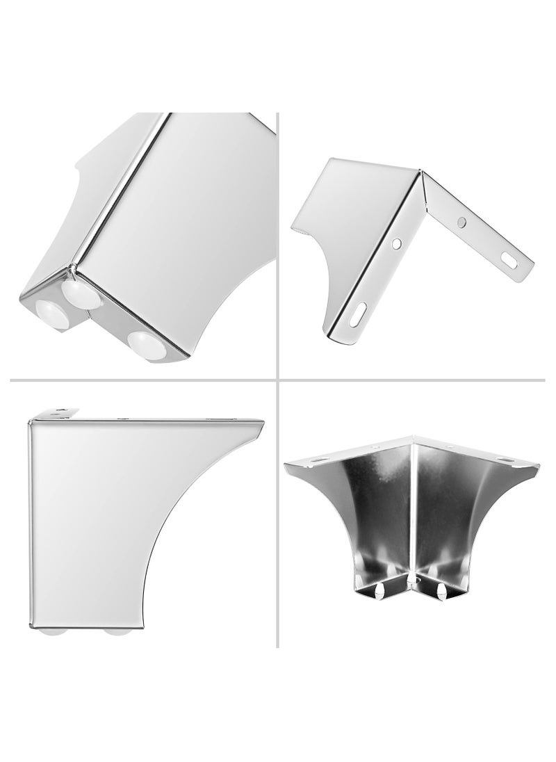 KASTWAVE - 4 Pcs 10cm Metal Sofa Legs Wardrobe Leg Furniture Leg, Modern Table Legs Metal Triangle Furniture Feet, Sofa Foot Couch Legs Replacement for Cabinet Cupboard Chair Ottoman(Silver) - Image 1