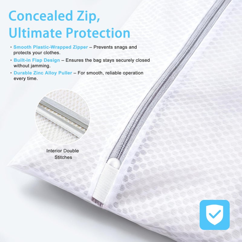 PrettyCare 3 Large (16x19inch) Mesh Laundry Bags for Delicates, Durable Honeycomb Wash Bags with Premium Zippers - Laundry Essentials Mesh Bags for Lingerie, Bras, Socks, Sweater, Travel & Organizing - Image 4