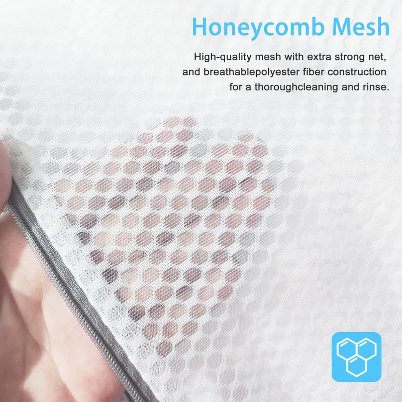 PrettyCare 3 Large (16x19inch) Mesh Laundry Bags for Delicates, Durable Honeycomb Wash Bags with Premium Zippers - Laundry Essentials Mesh Bags for Lingerie, Bras, Socks, Sweater, Travel & Organizing - Image 3