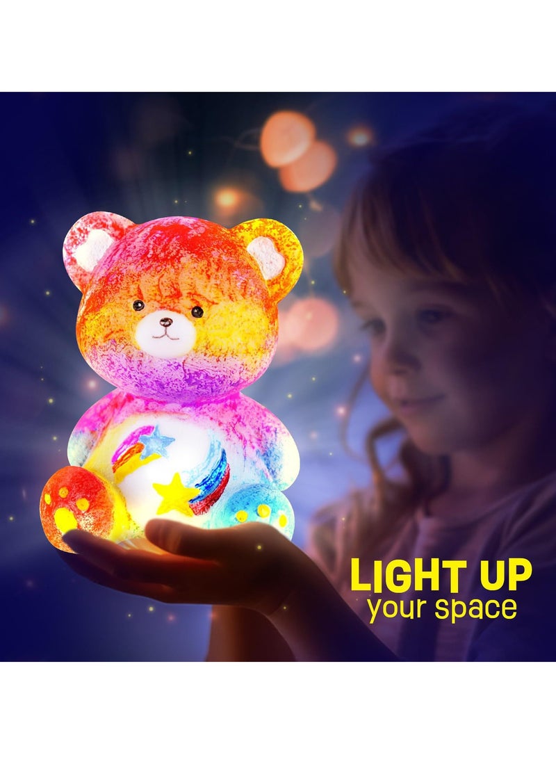 xppier Paint Your Own Bear Lamp Kit for Kids, DIY Gifts 3D Lovely Bear, Easter Arts and Crafts for Kids, Art Supplies Arts & Crafts Kit Toys for Girls Boy Birthday Gift  - Image 3
